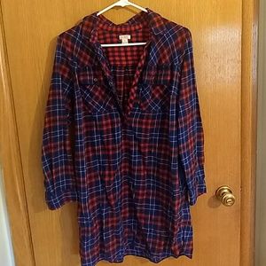 J Crew flannel shirt dress